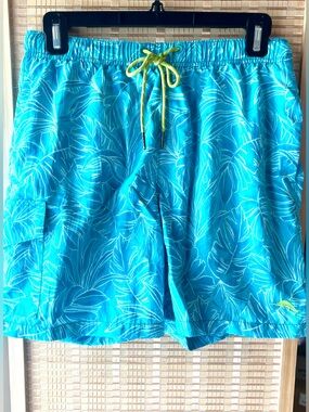 TOMMY BAHAMA Men’s Swim Trunks Seaside Turquoise Excellent SM